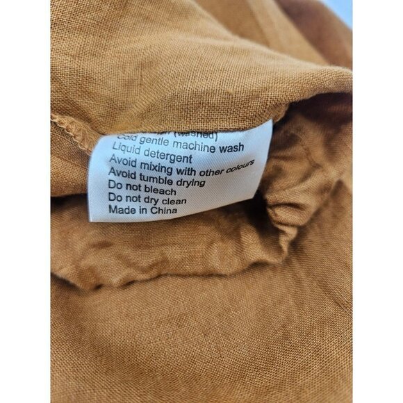 New Threads by Bed Threads Rust French Flax Linen Pants Womens M Drawstring - Picture 6 of 7